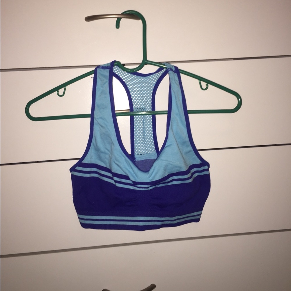 blue sports bra